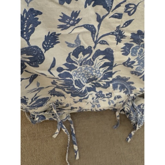 POTTERY BARN Linen KING Duvet  Blue Floral Botanical Palampore? - Picture 6 of 8